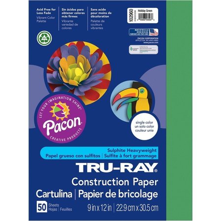 TRU-RAY Paper, Const, 9X12, Hygn, 50Sh Pk PAC102960